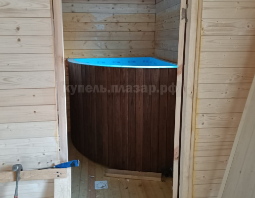 Угловые пластиковые купели для бани и сауны